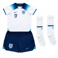 Koszulka piłkarska Anglia Bukayo Saka #17 Strój Domowy dla dzieci MŚ 2022 tanio Krótki Rękaw (+ Krótkie spodenki)